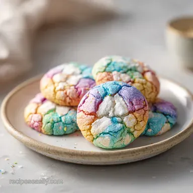 Pastel Crinkle Cookies with Lemon Glaze in 30 Min