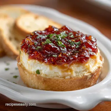Pepper Jelly Cheese Dip Recipe: Baked in 20 Minutes Recipe Card