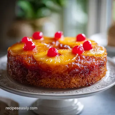 Pineapple Upside Down Cake in 65 Minutes with Buttery Toffee