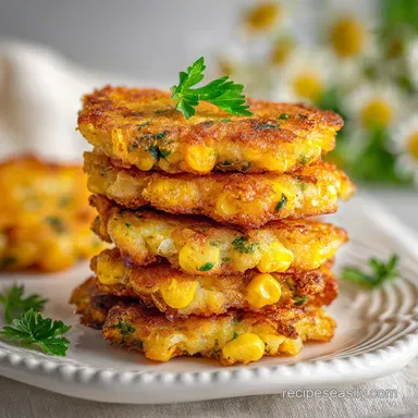 Potato Corn Fritters for 4 Servings Recipe Card