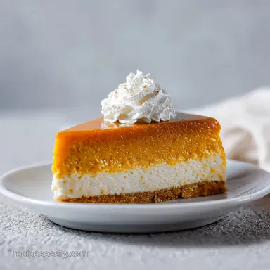 Pumpkin Cake Cheesecake with Creamy Filling for 14 Servings Recipe Card