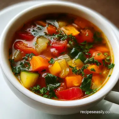 Quick Vegetable Soup for Lunch in 20 Minutes Recipe Card