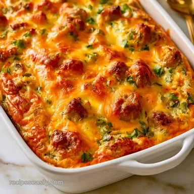 Sausage Breakfast Casserole: Make-Ahead Recipe Card