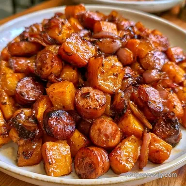 Sheet Pan Butternut Squash with Sausage Recipe Card