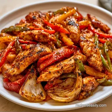 Sheet Pan Chicken Fajita Recipe for 4 Recipe Card