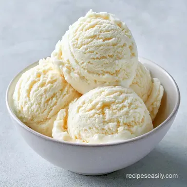 Simple Vanilla Ice Cream for 6 Servings Recipe Card