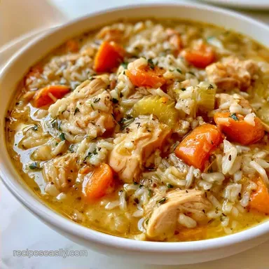 Slow Cooker Chicken and Rice Soup for 6