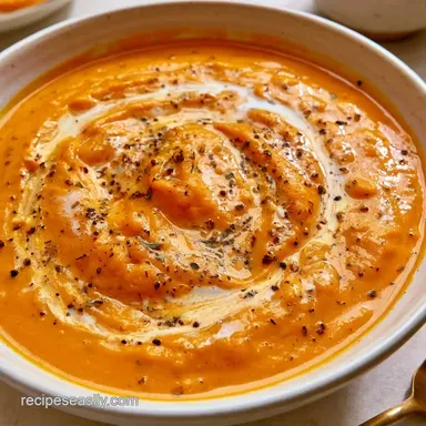 Slow Cooker Sweet Potato Soup for 6 Recipe Card