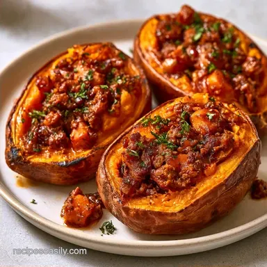 Stuffed Sweet Potatoes with Ground Beef