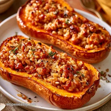 Stuffed Butternut Squash with Sausage