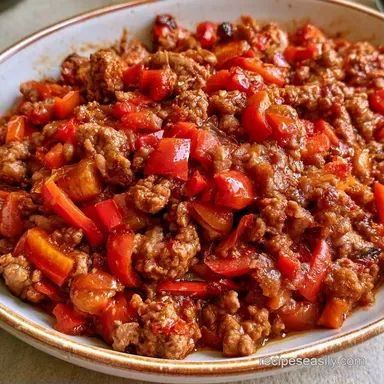 Stuffed Pepper Casserole with Ground Beef Recipe Card