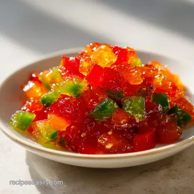 Sugar Free Pepper Jelly in 40 Minutes Recipe Card