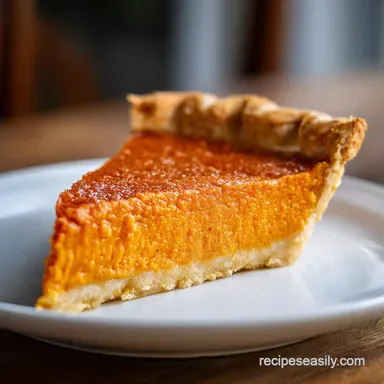 Sweet Potato Pie Recipe for 8 Servings Recipe Card