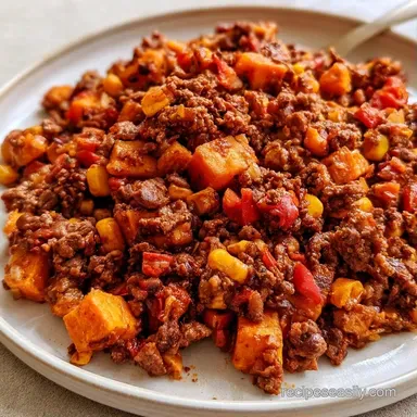 Taco Meat with Sweet Potatoes for 4 Recipe Card