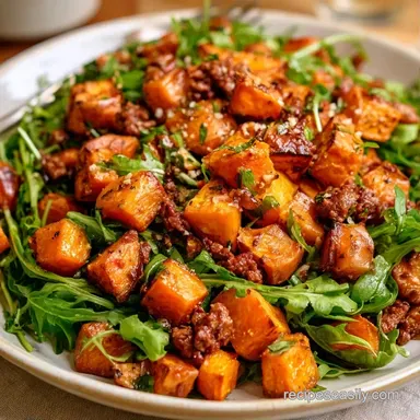 Taco Salad with Sweet Potatoes Meal Prep Recipe Card