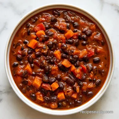 Vegan Black Bean Soup: Slow Cooked Recipe Card