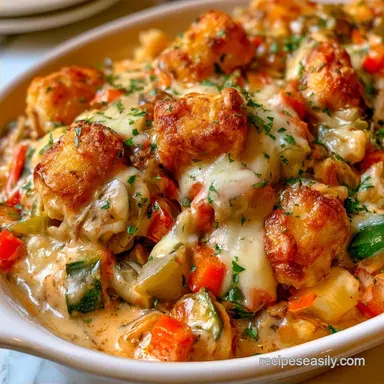 Vegetable Tater Tot Casserole: Crispy