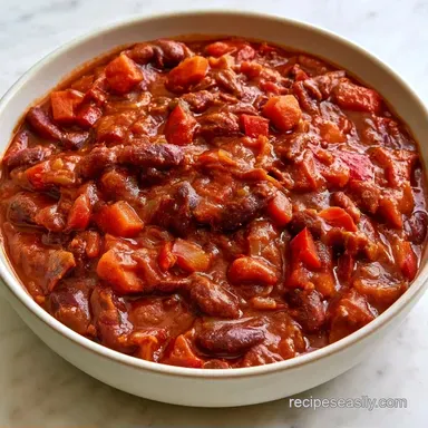 Vegetarian Crock Pot Chili for 9 Servings Recipe Card