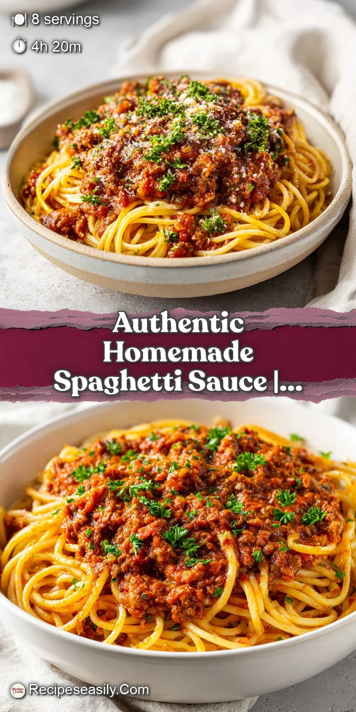 Close-up of a spoonful of thick, slow-cooked tomato sauce with vibrant red hues and herb flecks.