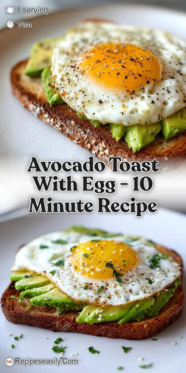 Close-up of avocado toast showcasing creamy green avocado, glistening egg yolk, and flaky sea salt against a textured brea...