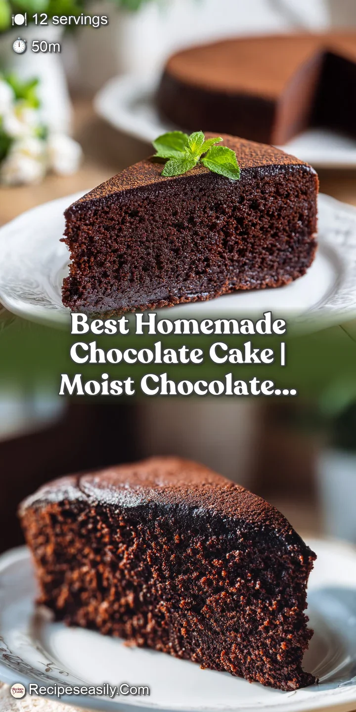 Close-up of glossy, rich chocolate frosting swirling over a moist cake layer with a velvety, deep brown texture.