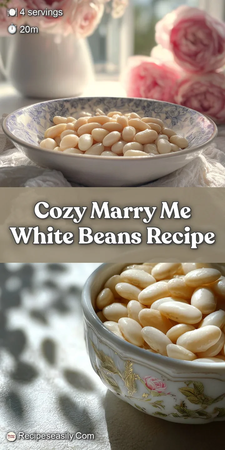 Close-up of glossy white beans nestled in a bright, savory sauce, glistening with olive oil and fresh herbs.