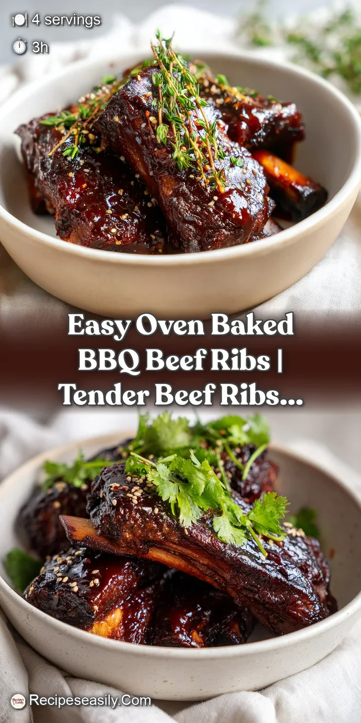 Juicy, smoky beef ribs with a dark, glossy glaze, hinting at tender, slow-cooked perfection.