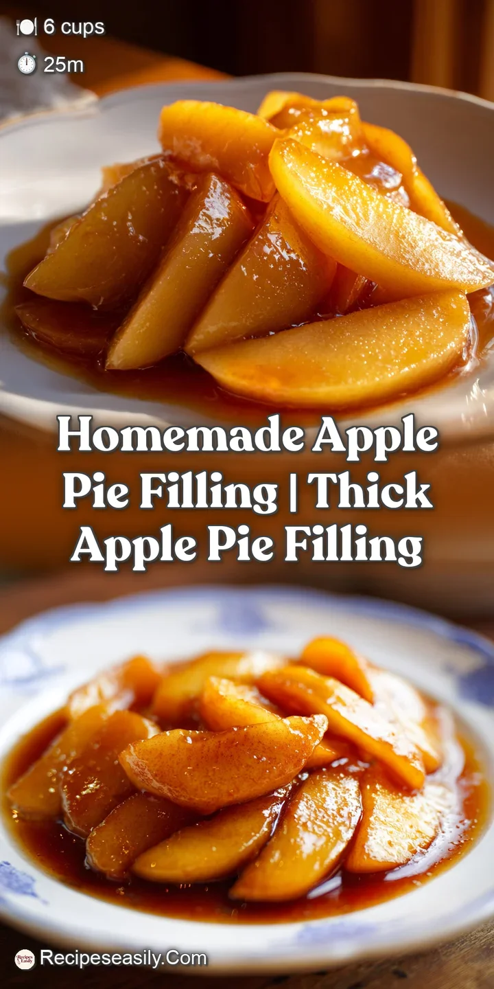 A macro shot of soft, amber-colored apple slices dripping with a rich, sticky cinnamon-infused syrup.