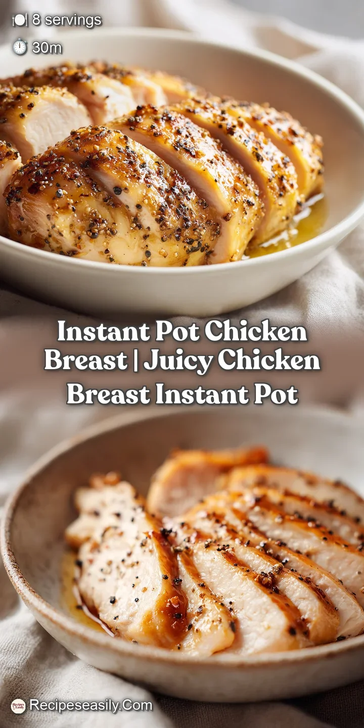 Close-up of succulent, steaming chicken breast fibers glistening with a light savory glaze and black pepper.