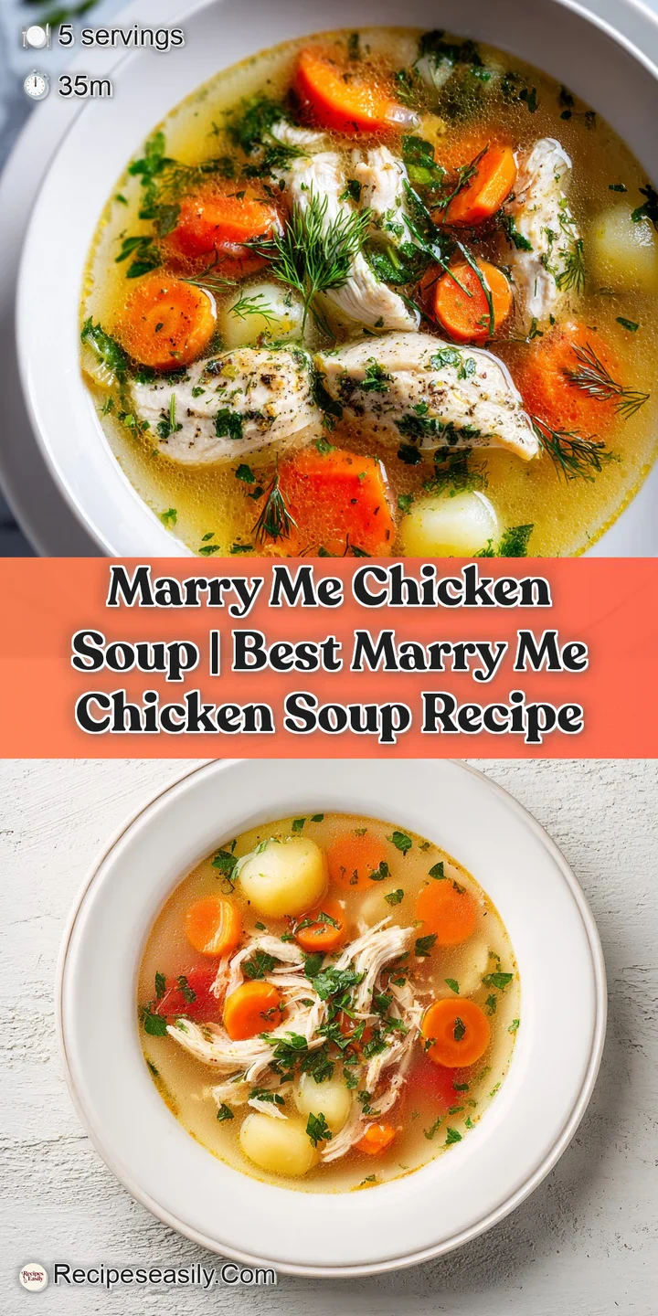 A close-up of tender chicken pieces and soft pasta submerged in a velvety, pale yellow broth.