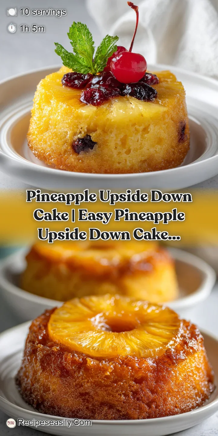 Close-up of a moist, buttery cake with bright yellow pineapple rings and melted toffee.