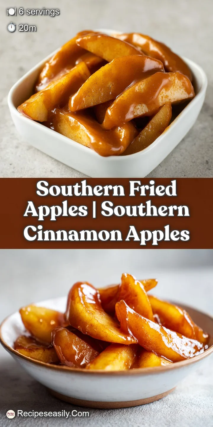 Extreme close-up of tender apple slices coated in a shimmering amber cinnamon glaze with visible spice grains.
