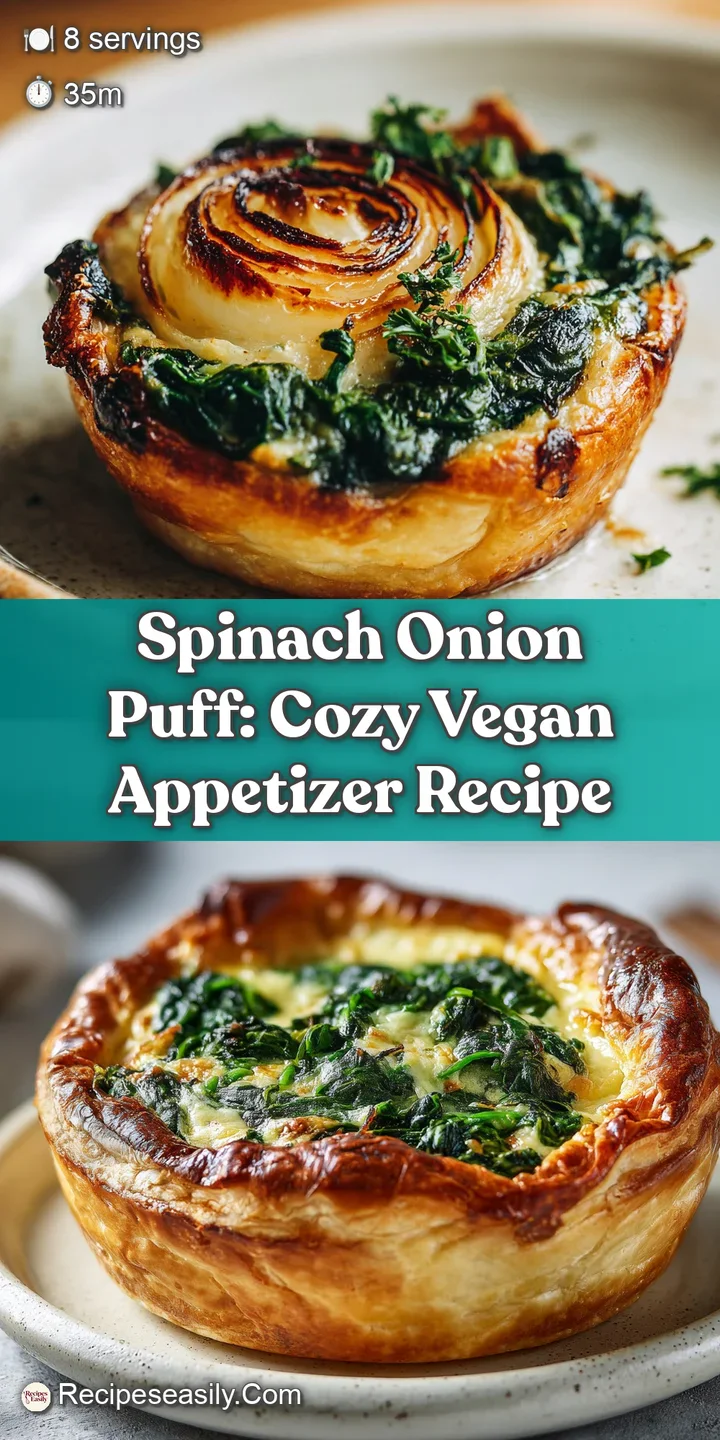 Close-up of a warm, flaky spinach and onion puff, showcasing the golden crust and savory filling oozing out.