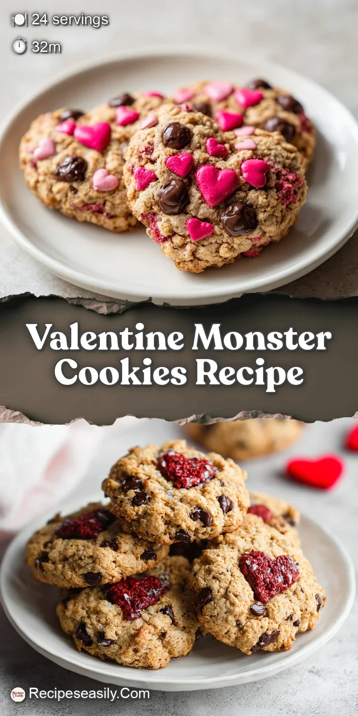 Close-up of a chewy monster cookie with melted chocolate and candy eyes, showcasing its textured surface and festive appea...