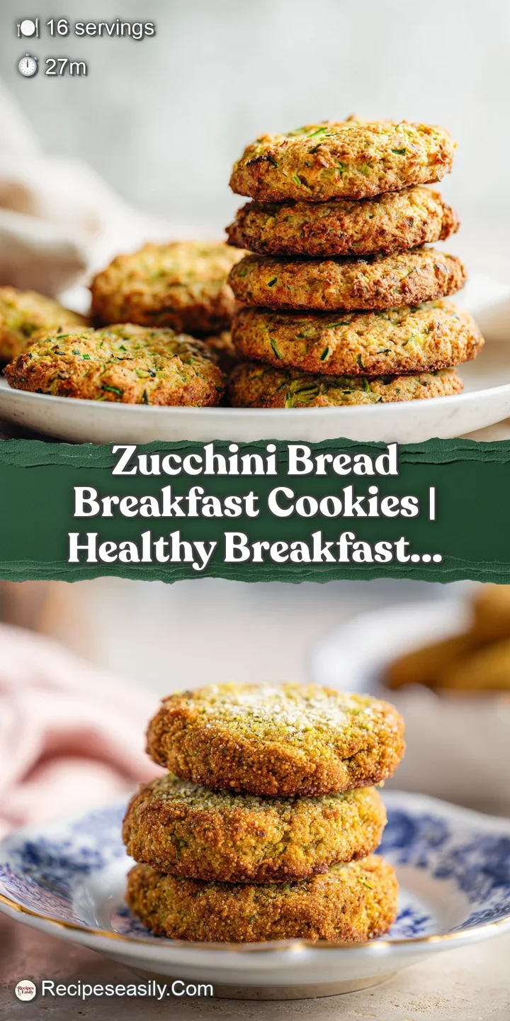 A close-up reveals the chewy texture of a breakfast cookie, flecked with shredded zucchini and a hint of cinnamon.
