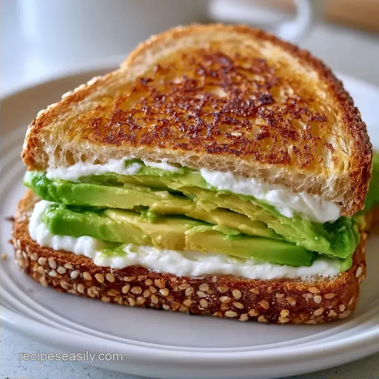 Avocado Cream Cheese Sandwich: Crispy Sourdough