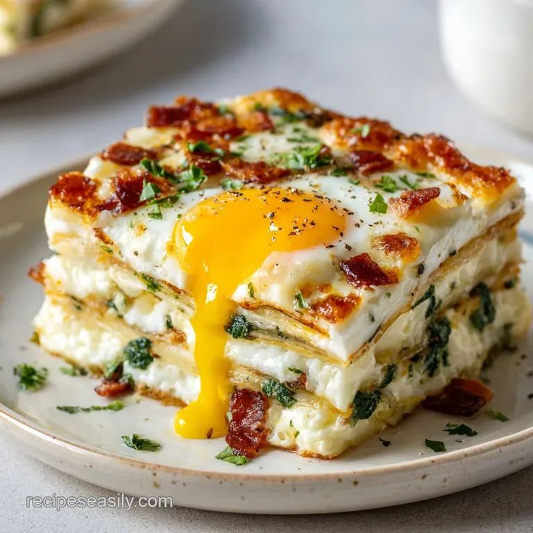 Tasty Baked Eggs Napoleon with Brie