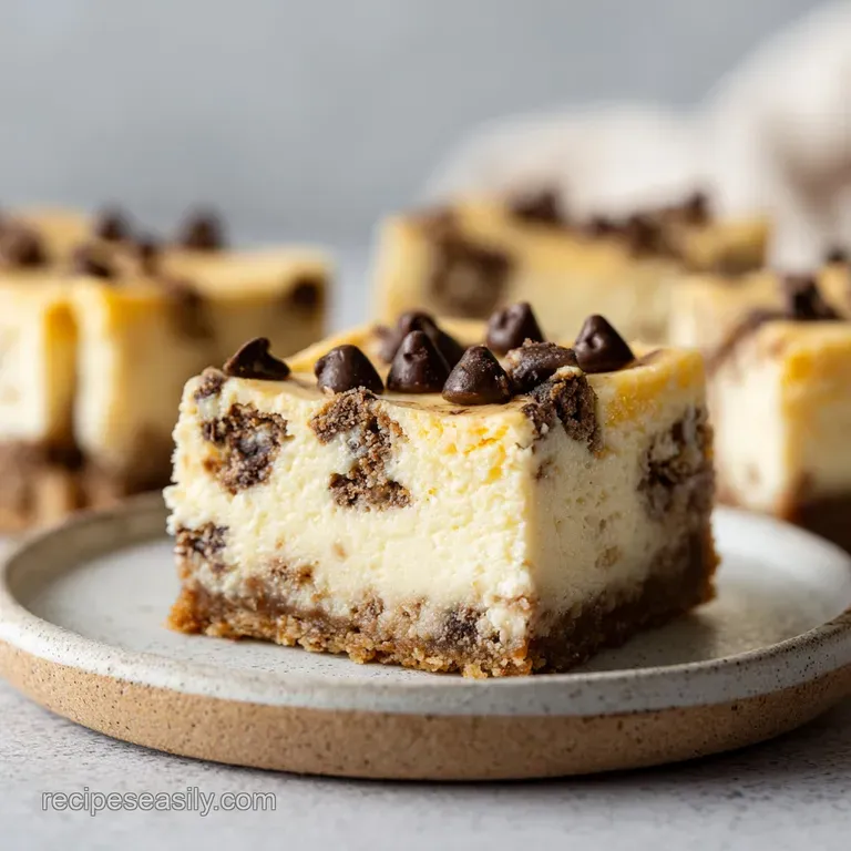 Cookie Dough Cheesecake Bars: Silky and Rich