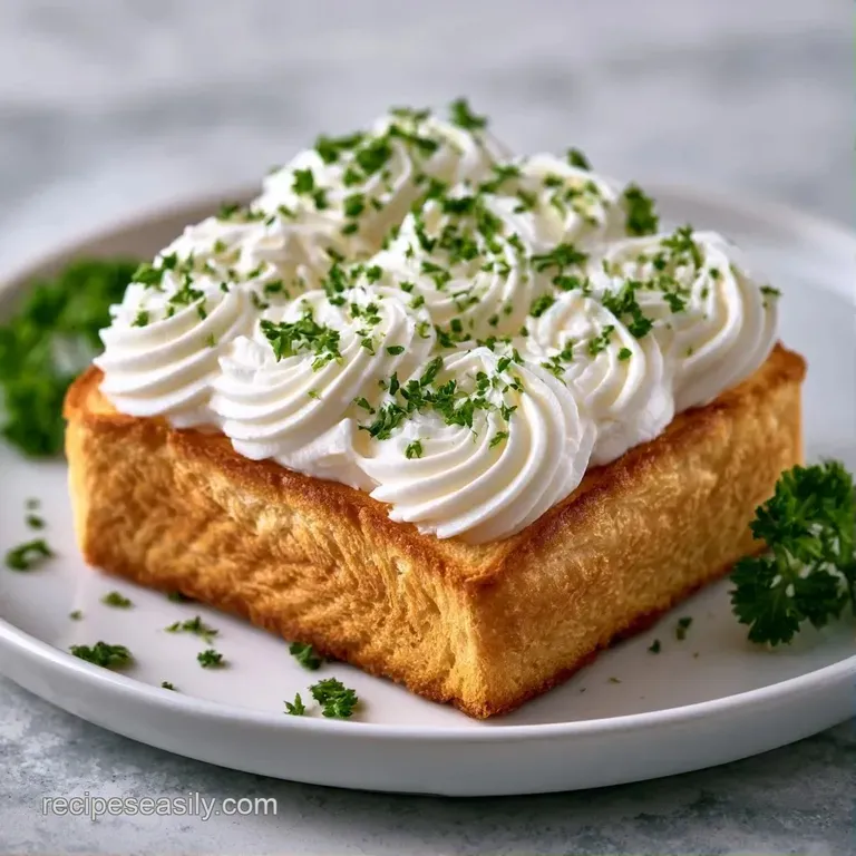 Neat rows of bite-sized toasts on a white platter, topped with creamy white spreads and tiny, bright green herb sprigs.