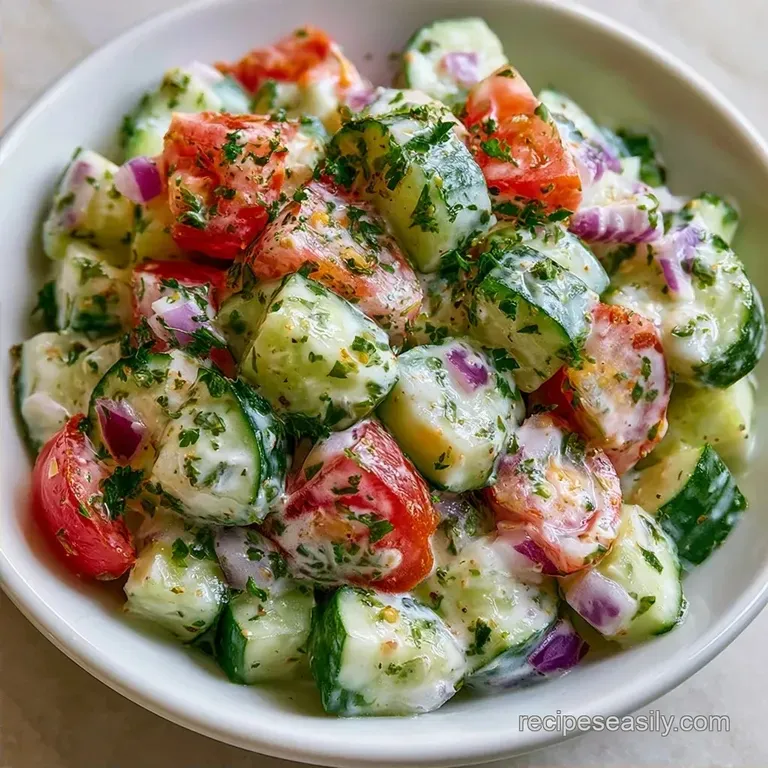 Creamy Tomato and Cucumber Chopped Salad: Fresh and Crisp