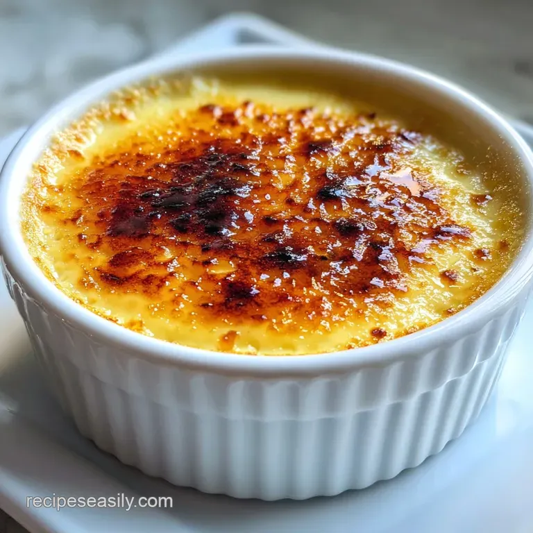 A single scoop of cr&egrave;me br&ucirc;l&eacute;e ice cream topped with torched sugar shards, on a white plate with a spoon; elegant and temp...