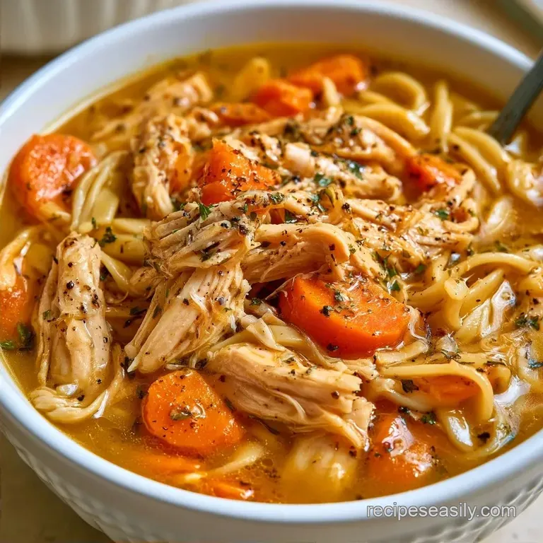 Crockpot Chicken Noodle Soup with Chicken Thighs