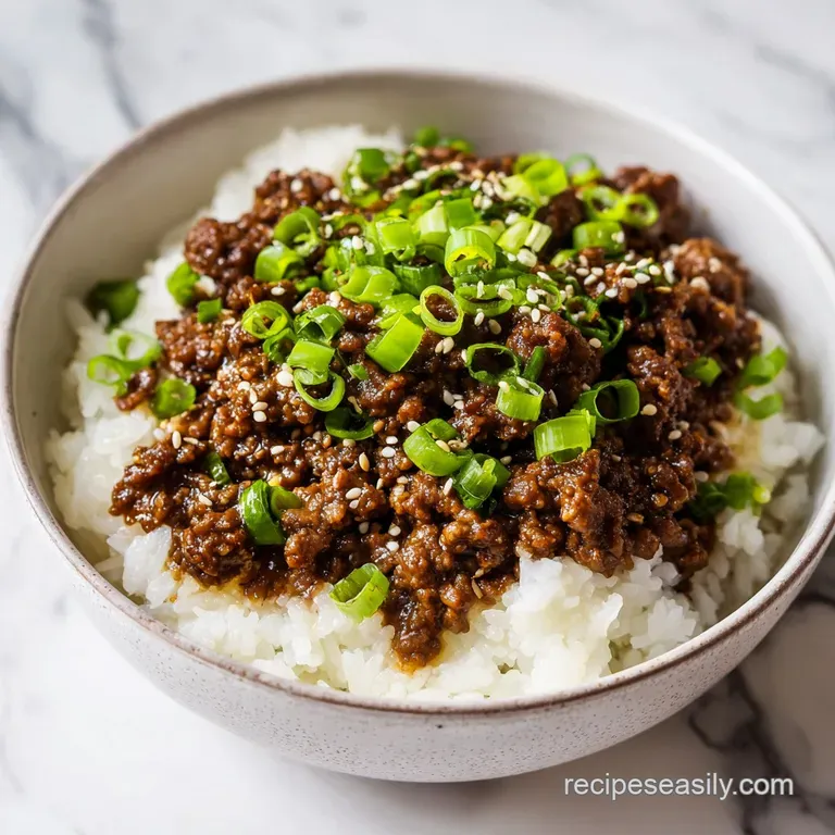 Korean Ground Beef Bowl Recipe