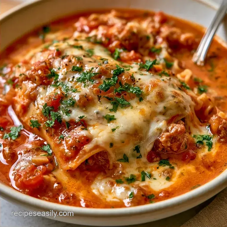 Gluten Free Lasagna Soup Crock Pot with Beef