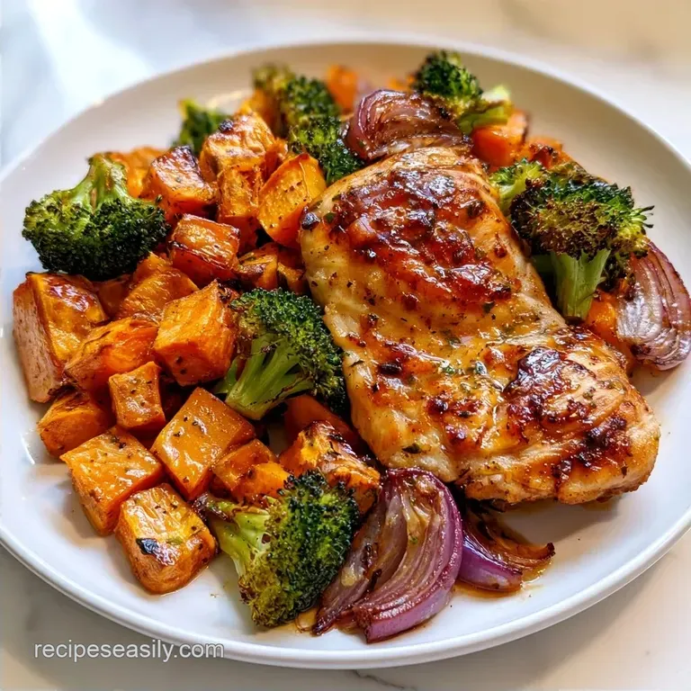 Healthy Sweet Potato Dinner: Roasted Chicken & Veggies