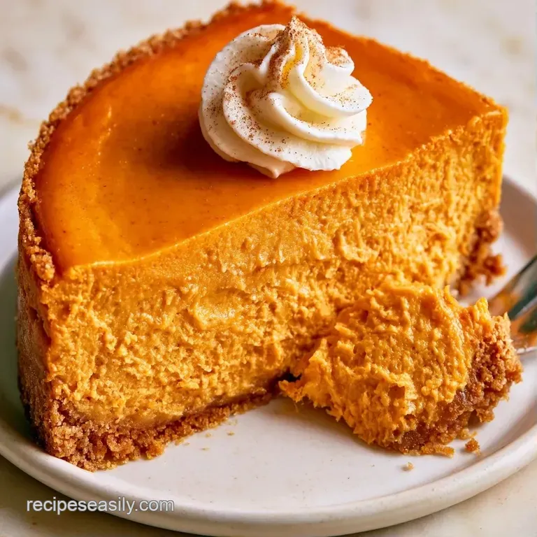 A smooth orange slice of chilled dessert on a white plate, topped with a dollop of cream and a sprinkle of cinnamon