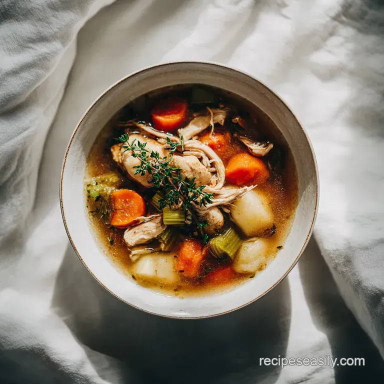 A comforting bowl of creamy soup with swirls of richness, topped with fresh dill and lemon zest.