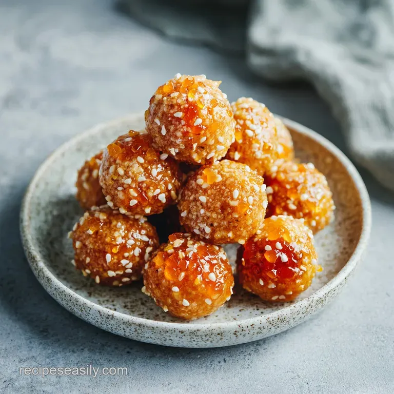 Pepper Jelly Glazed Meatballs with Garlic