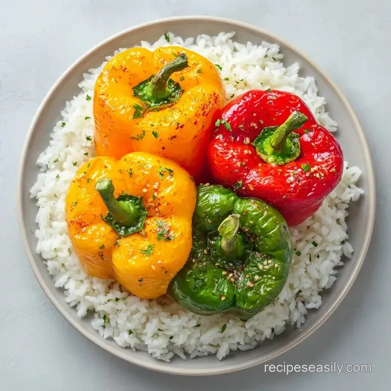 Healthy Roasted Bell Pepper Rice Bowl: Smoky and Fresh
