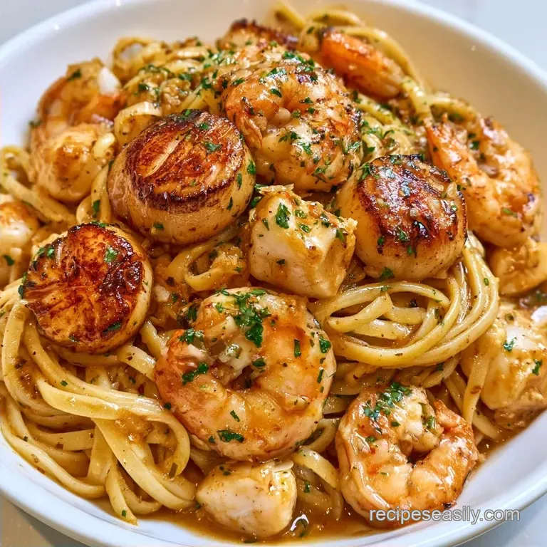 The Best Seafood Pasta with Shrimp and Scallops